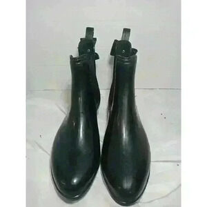 Catherine Malandrino Brielle Chelsea‎ Black Rubber Ankle Rain Boots Sz 41 US 10